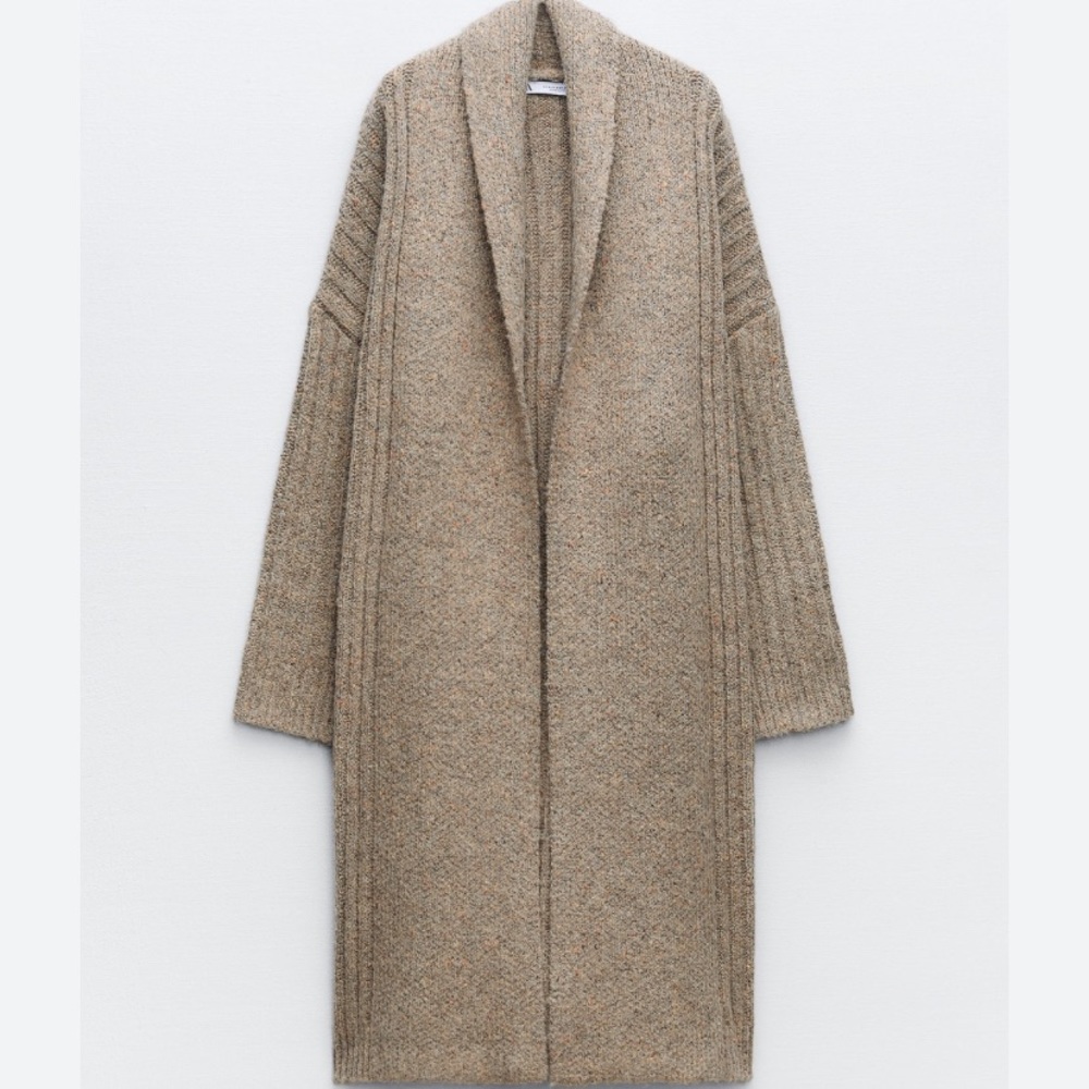 Zara rib knit coat